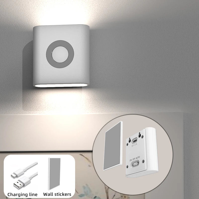 GGbingo Rechargeable Smart Home LED Night Light Lamp with Motion Sensor Kids Bedroom Decoration Light USB Lamp for Home Decor