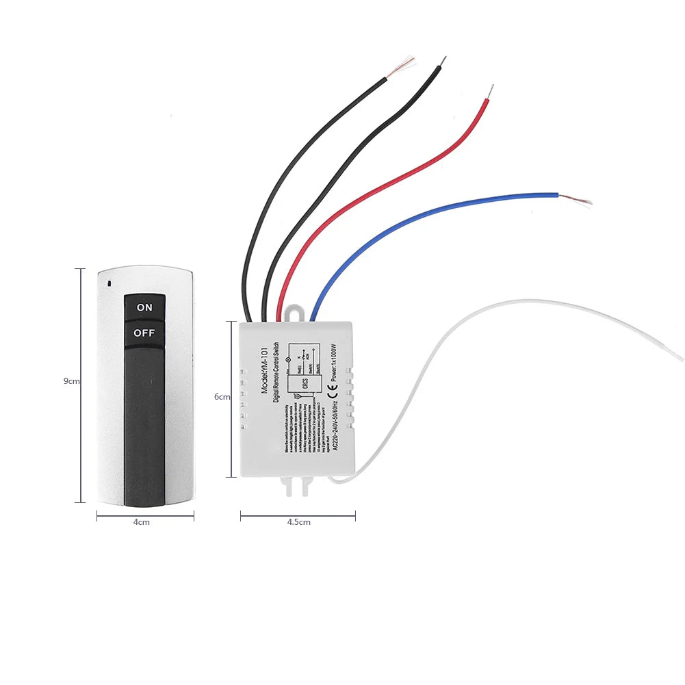220V Smart Digital Wall Switch Lamp Wireless Radio Remote Control Crystal Lamp Modern Wall Ceiling Lamps 1/2/3 Ways