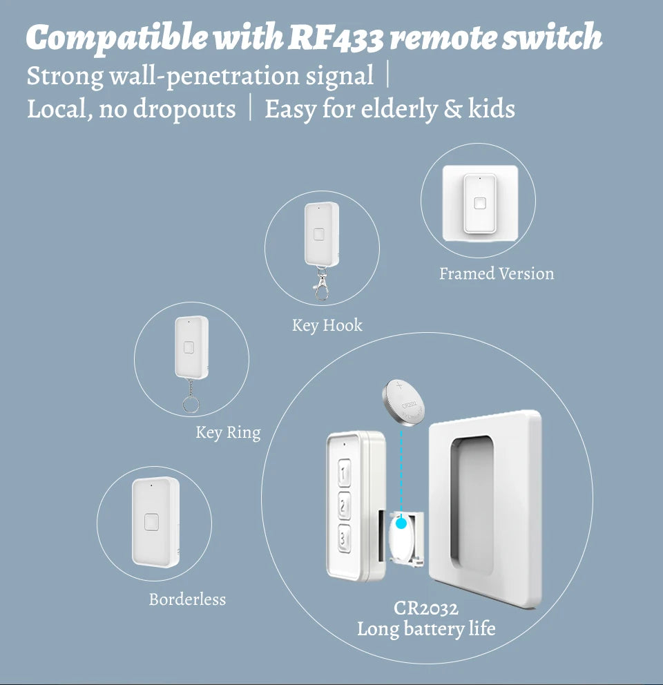 Light Switch Auxiliary Mechanical Arm Wireless Intelligent Switch Adhesive Type No Wiring Remote Control RF433MHz