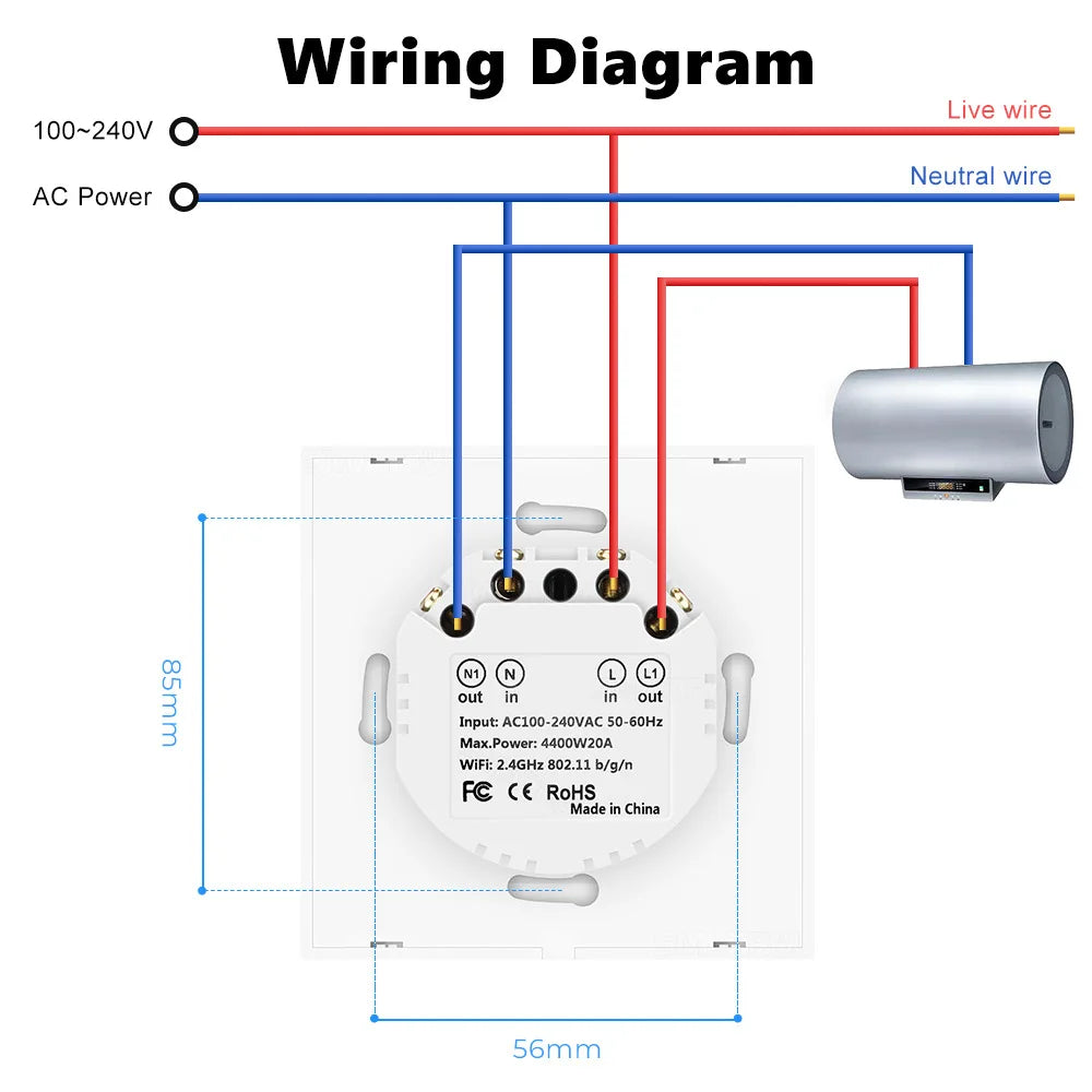 Tuya EU US WiFi/zigbee Smart Water Heater Boiler Switch With Power Monitor Smart Life Control Works With Alexa Alice Google Home