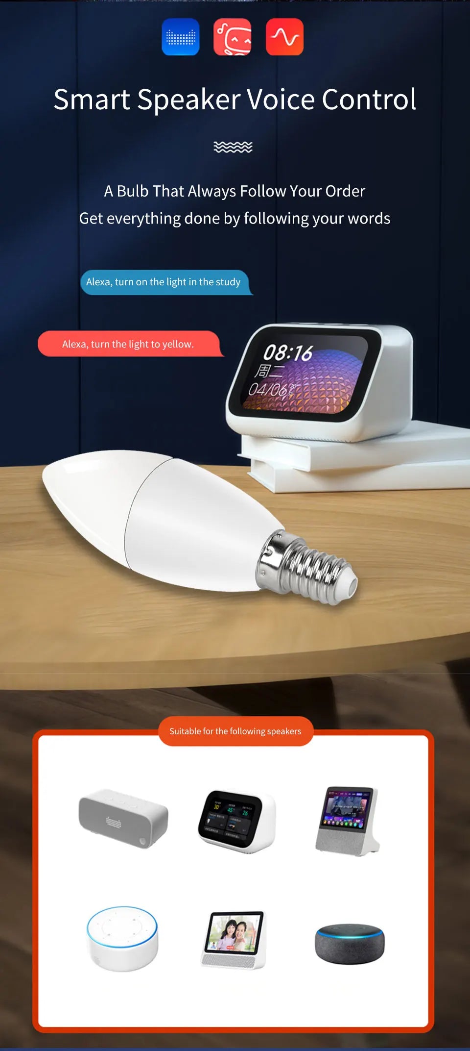 Wifi E14 Led Bulbs 220V Candle Light Tuya Smart Life Spotlight RGB Lamp with RF 2.4G Remote Group Voice Control Alexa Google