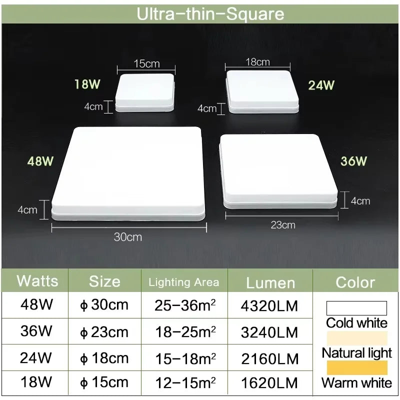 Ultra-thin 18-48W LED Ceiling Lamp Bedroom Light Lustre LED Lights For Room Ceiling Light Fixture Modern Home Decoration