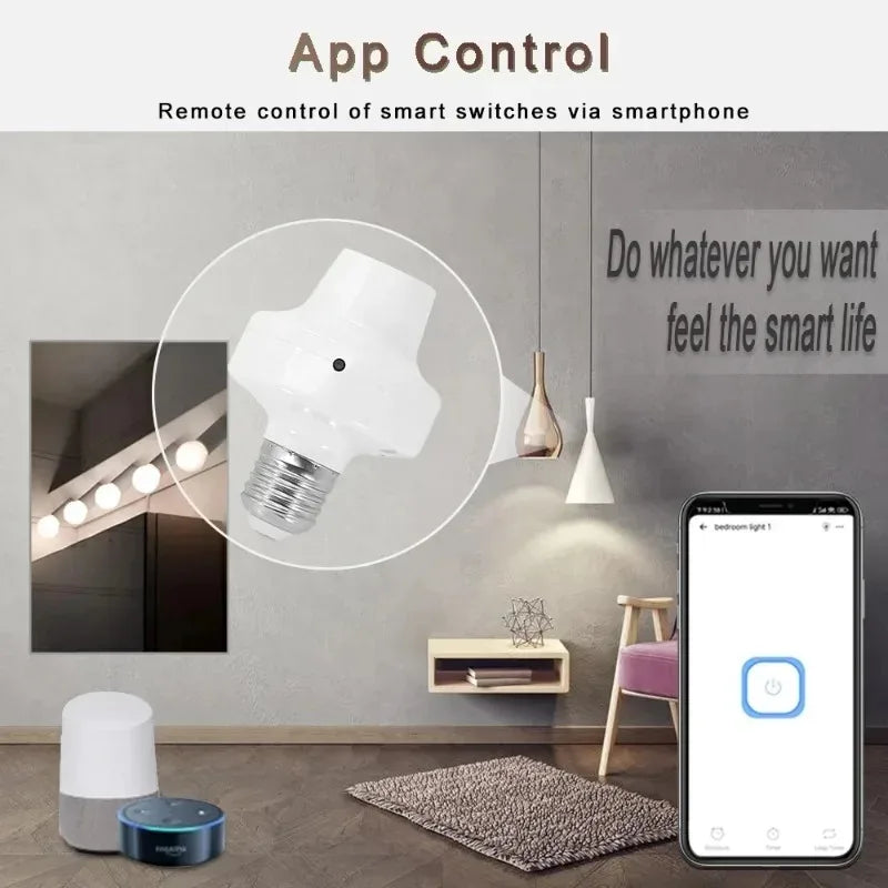 Ewelink E27 Wifi Lamp Holder Smart Socket For Led night Light Nozzle Bulb Adapter Work With Alexa Google Home Voice Control
