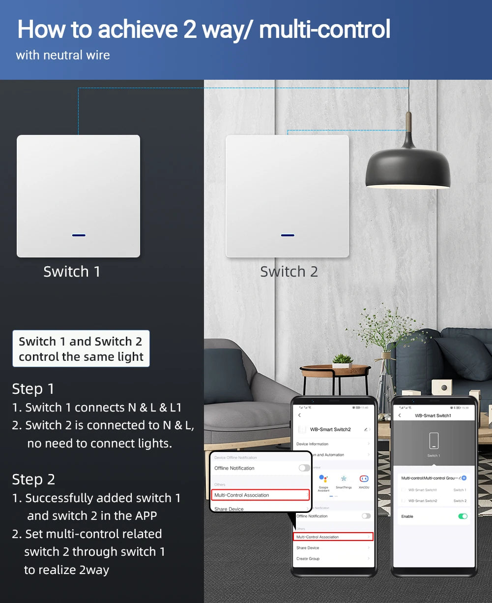 Tuya Zigbee Push Button Smart Switch EU UK Light Switches No Neutral Required Alexa Google Home Automation  Zigbee2MQTT 2/3 Way
