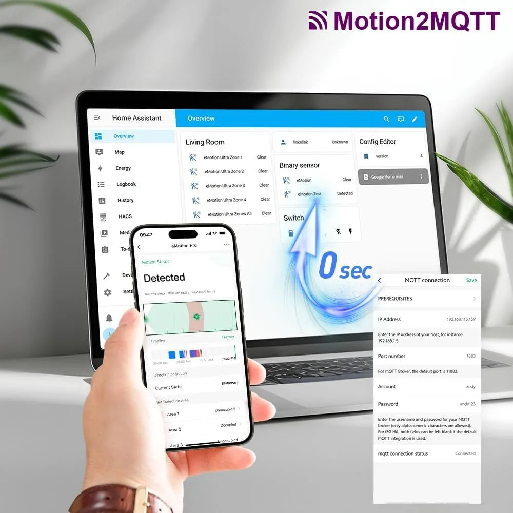 LinknLink Smart Home Bridge Emotion Presence Sensor, mmWave Radar WiFi Smart Motion Sensor,IR, Work with Alexa and Google Home