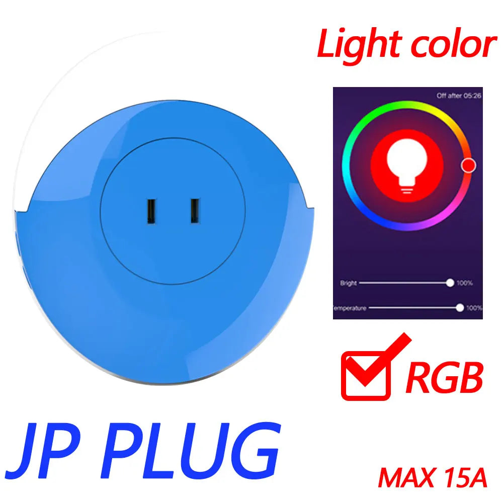 Tuya Wifi Smart Night Light Plug EU AU UK US Adapter Color LED Light Homekit Socket Voice Control Works with Alexa Google Home