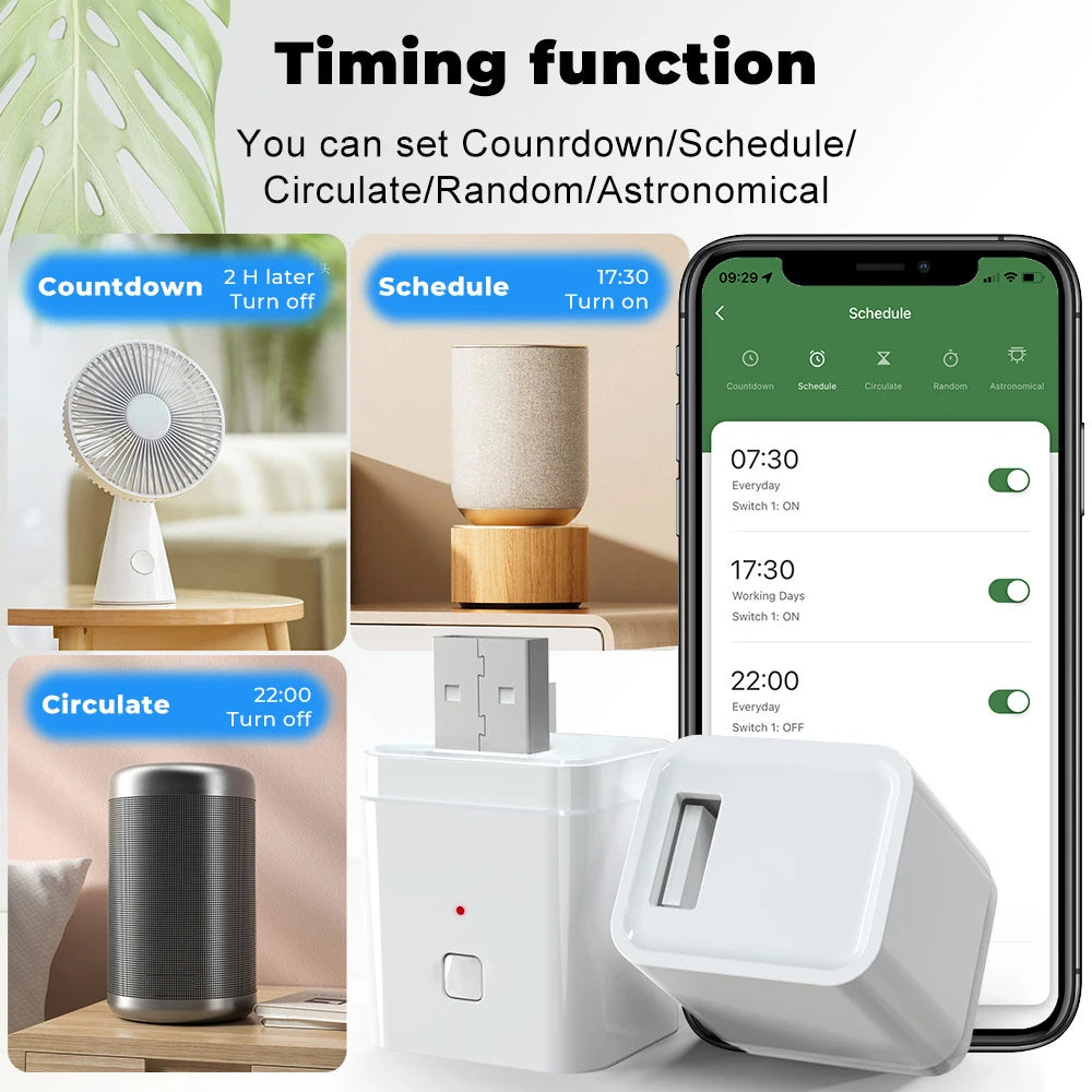 Tuya WiFi/Zigbee Smart USB Adapter Plug 1/2/3 Gang Smartlife APP Timing DIY ON/OFF Controller Works with Alexa Google Home