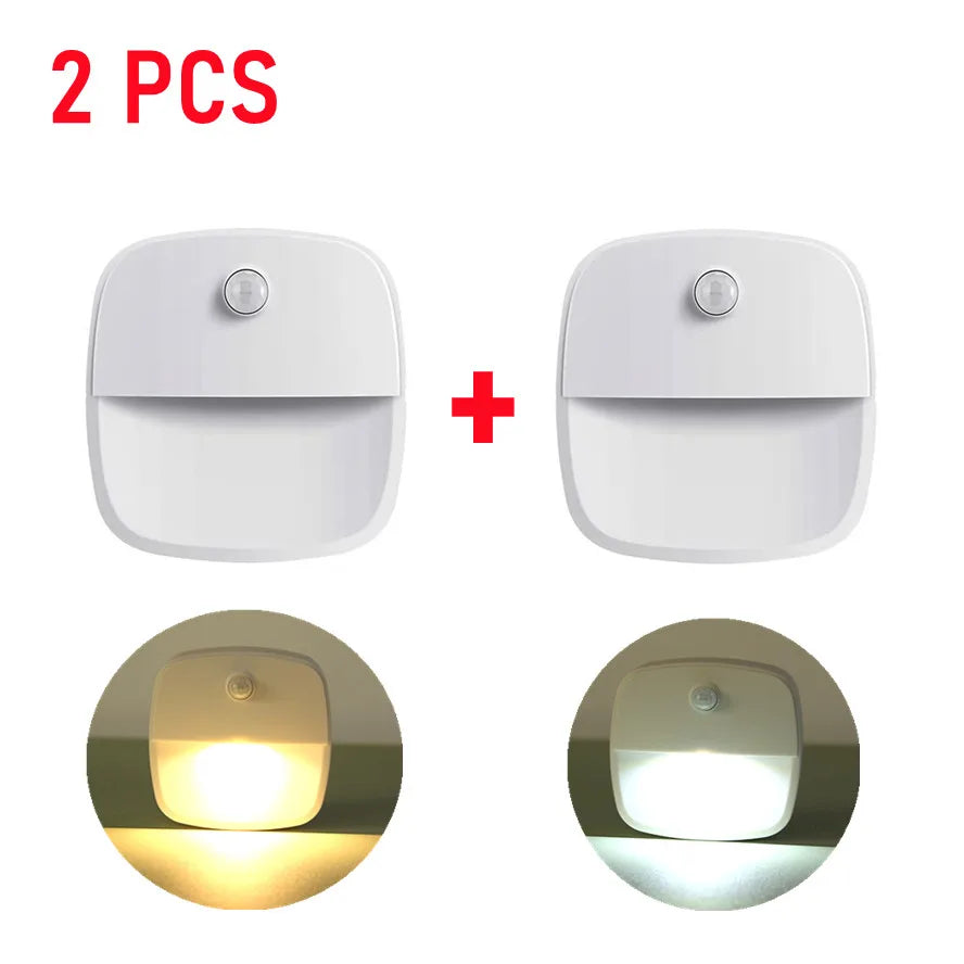 LDHLM Motion Sensor Light LED Night Lights AAA Battery Powered Bedroom Wall Staircase Closet Aisle Body Induction Lamp