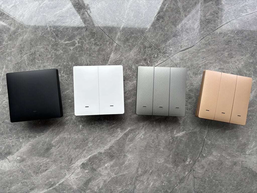 Tuya Zigbee Push Button Smart Switch EU UK Light Switches No Neutral Required Alexa Google Home Automation  Zigbee2MQTT 2/3 Way