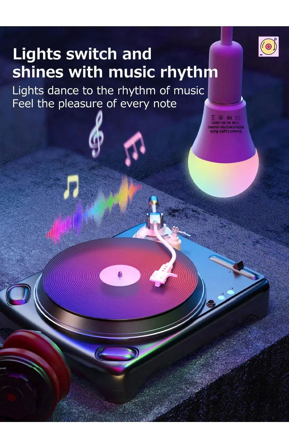 Tuya Smart WiFi LED Light Bulb E27 AC85-265V 12W 15W 18W Alexa Google Home Voice Control Smart Life APP RGB Color Changing Lamp