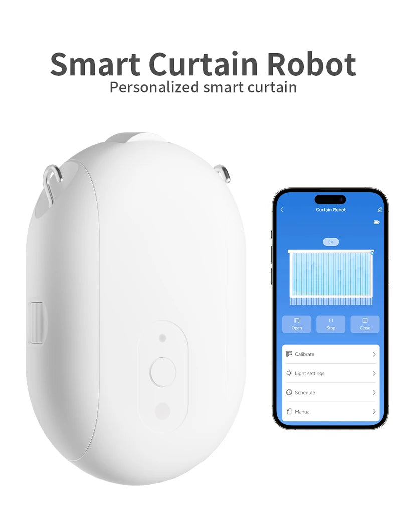 Smart Zigbee Curtain Motor with Hooks for T U Rail Smart Curtain Pusher Robot Compatible with Tuya App Siri Google Alexa Voice