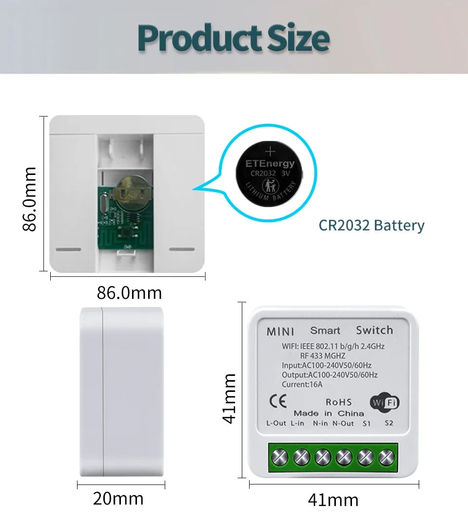 Wifi Smart Switch for Led Lighting Tuya Smart Life RF 433MHz Remote Voice Control Alexa Google Alice 1/2/3 Gang Wireless Switch