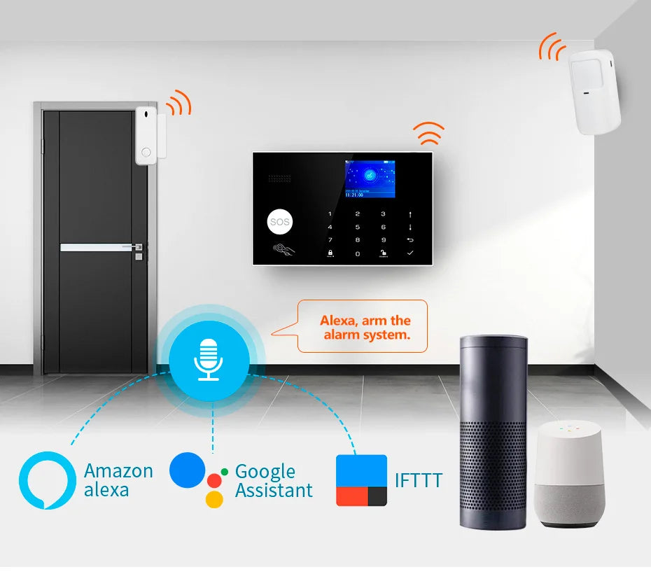 KERUI G30 Alarm System for Home WIFI GSM Security Alarm Panel with Temperature and Humidity Display Work Alexa Tuya Smart App