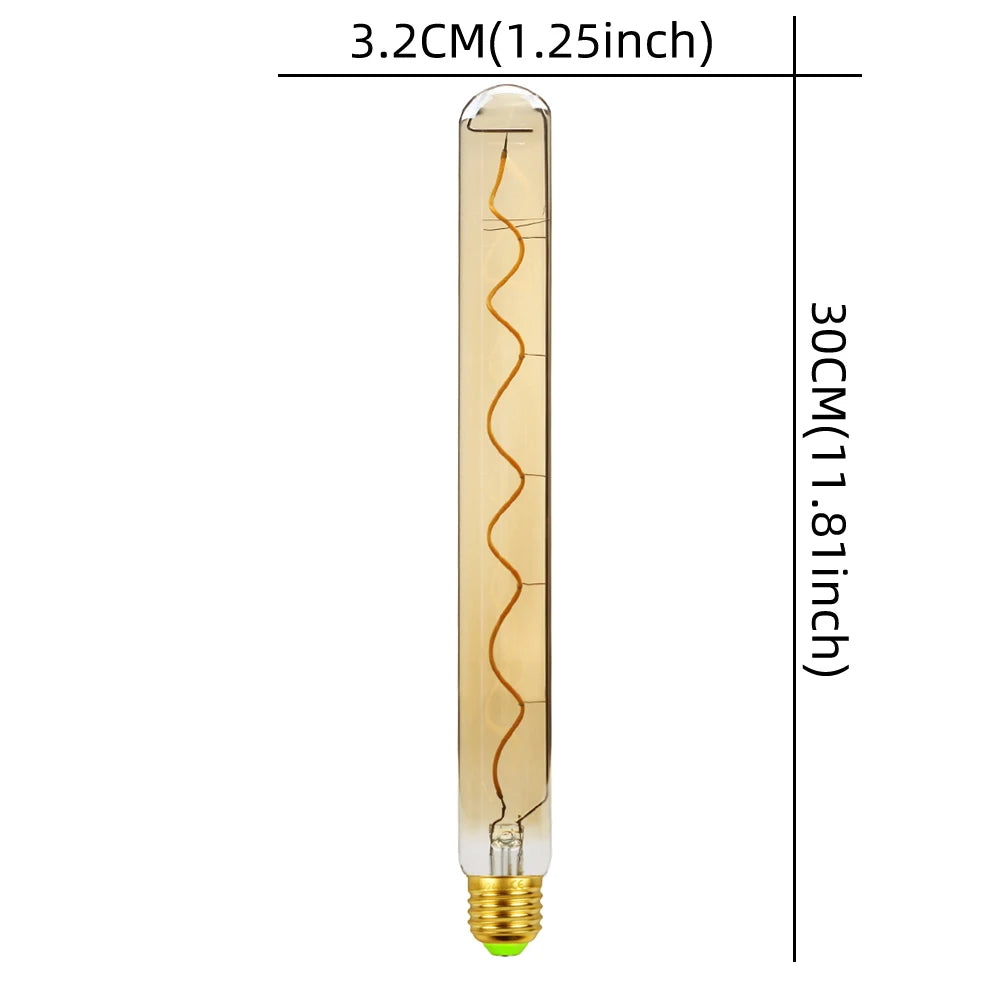 TIANFAN Long Led Bulb T32 300mm Edison Led BuLB Spiral Filament 4W Dimmable 110V 220v Specialty Decorative Light Bulb