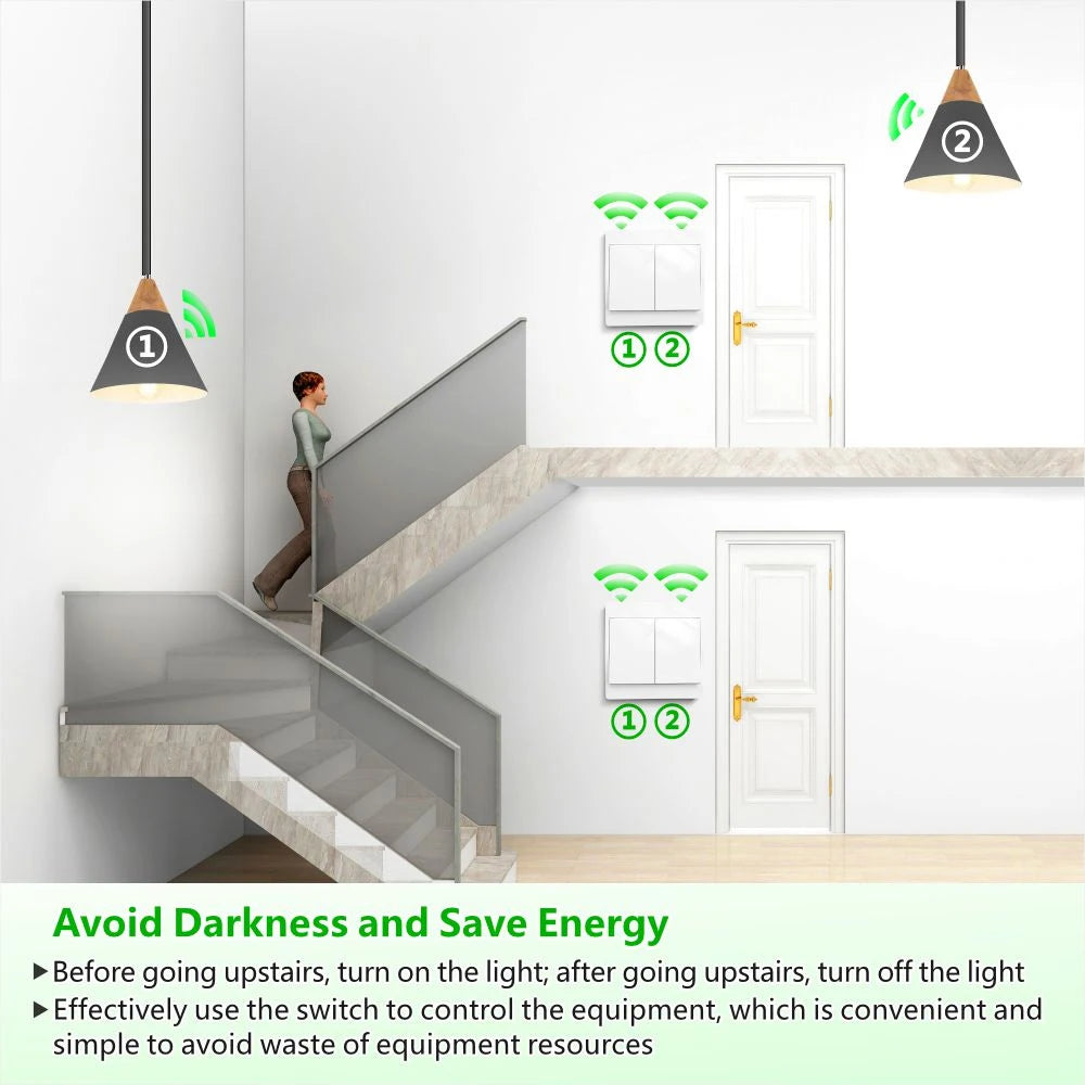 433MHz Wireless Self-Powered Light Switch AC 110V 220V Receiver RF 86 Wall Switch No need Battery for Home Appliance LED Lamp