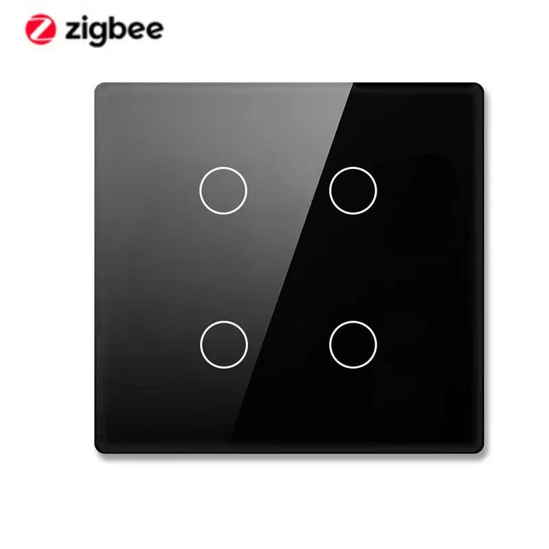 AlexXi Zigbee 4x4 Brazil Touch Sensor Glass Panel Light Switch Tuya Smart Life App 4/6/8 Gang Remote by Alexa Dot Google Home