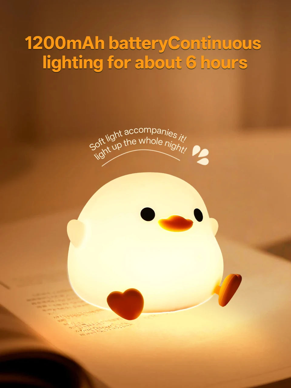 GGbingo Rechargeable Night Light LED Cartoon Animal Silicone Lamp for Kids Touch Sensor Timer USB Children's Room Dec