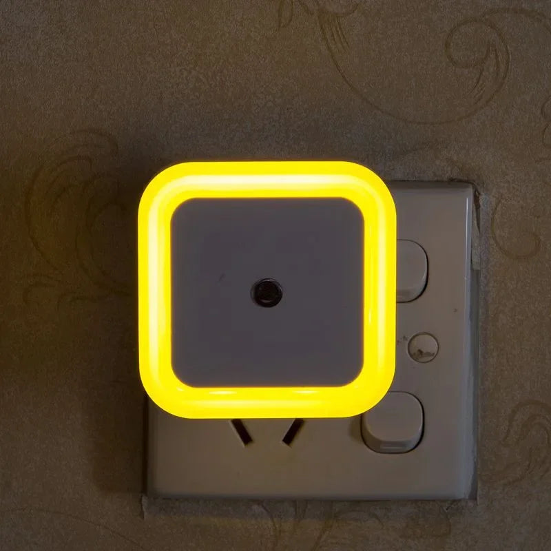 1-4pcs LED Wireless Sensor Night Light EU US Plug Mini Square Night For Baby Children Living Room Bedroom Corridor Lighting Lamp