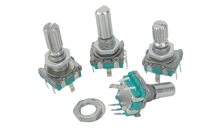 5PCS/LOT 20 Position 360 Degree Rotary Encoder EC11 w Push Button 5Pin Handle Long 15/20MM With A Built In Push Button Switch