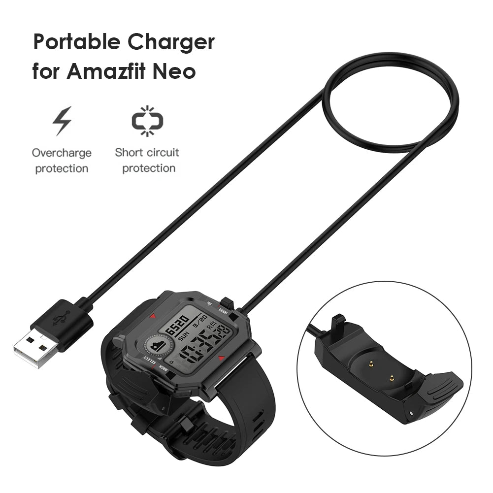 1m Fast USB Charging Cable Smart Watch Charger Device for Huami Amazfit Neo