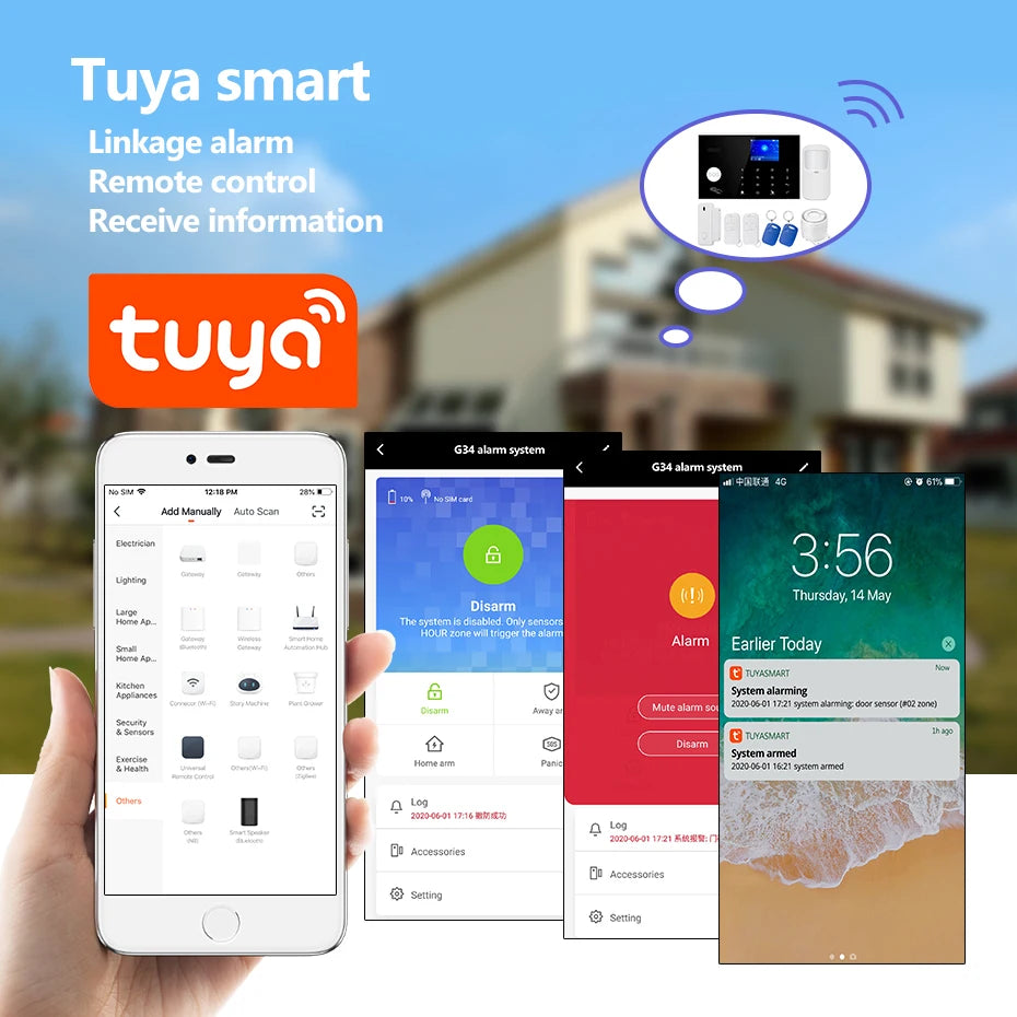 KERUI G30 Alarm System for Home WIFI GSM Security Alarm Panel with Temperature and Humidity Display Work Alexa Tuya Smart App