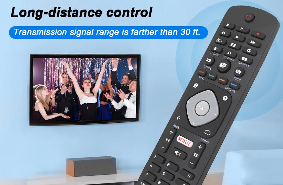 Universal Remote Control Netflix Buttons for Philips LCD LED Smart TV Replacement