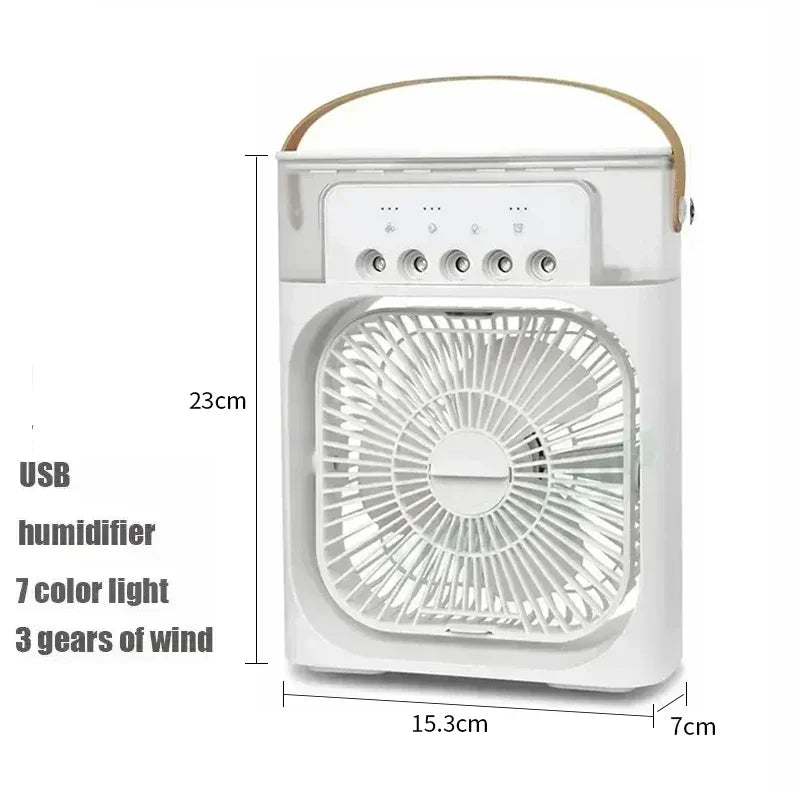 3-In-1 Mini Air Cooler LED Night Light Humidifier Portable Cooling Device Home Office  Refreshing Household Compact Appliance