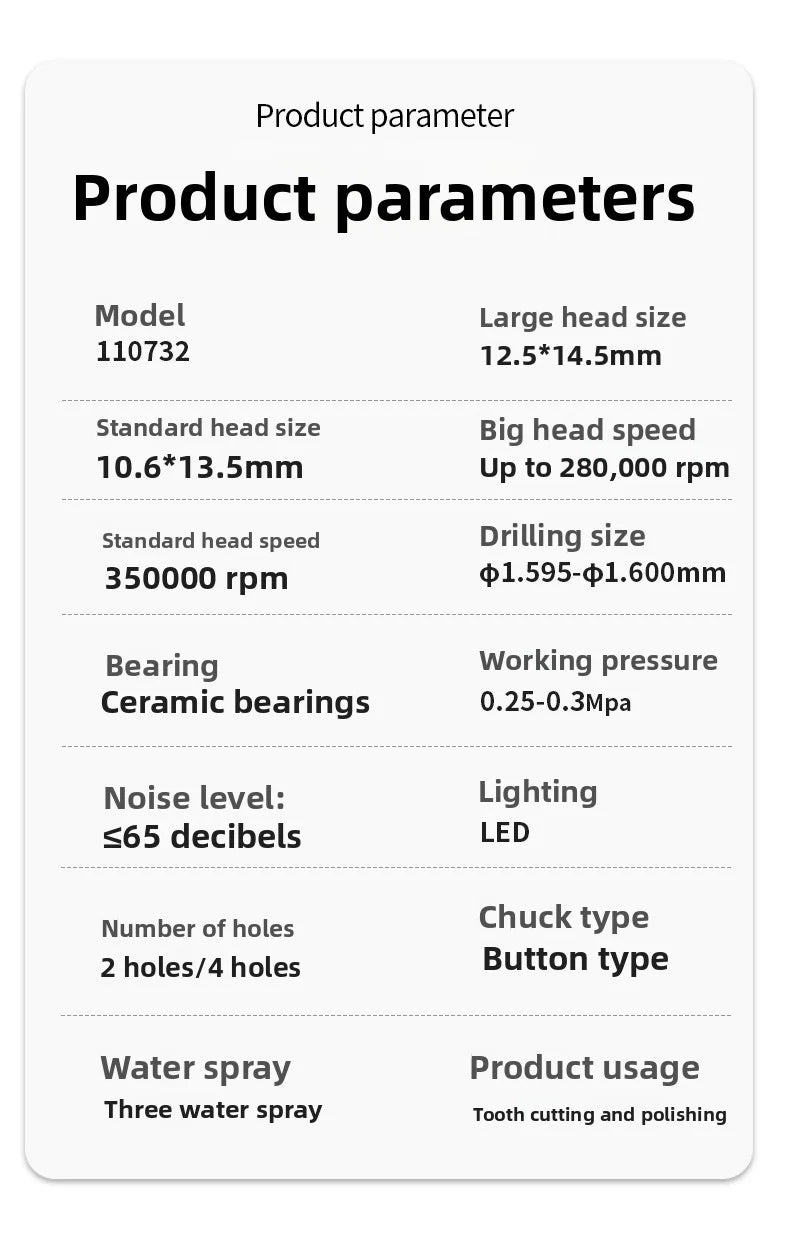 LED Light Dental High Speed Handpiece Ceramic Bearing Cartridge Rotor Push Button Air Turbine Triple Water Spray B2 M4 2/4 Holes