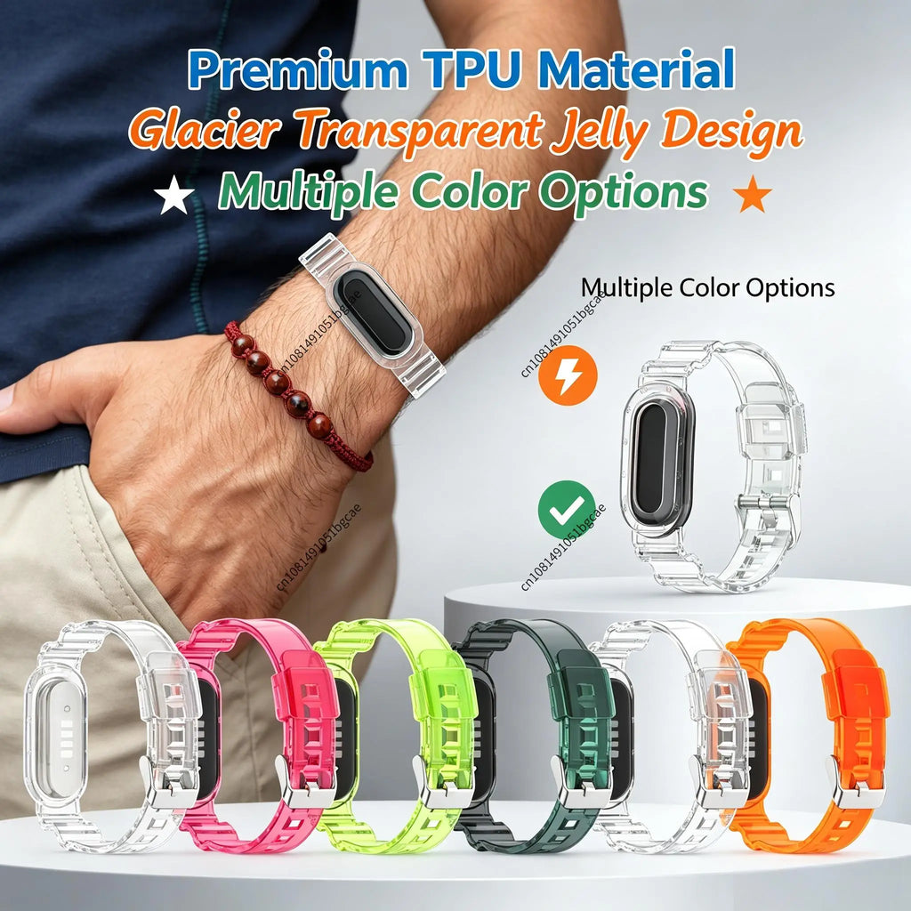 TPU Transparent Sport Bands for Google Fitbit Air Fitness Tracker Sweatproof Waterproof for Men Women Health Activity Tracker