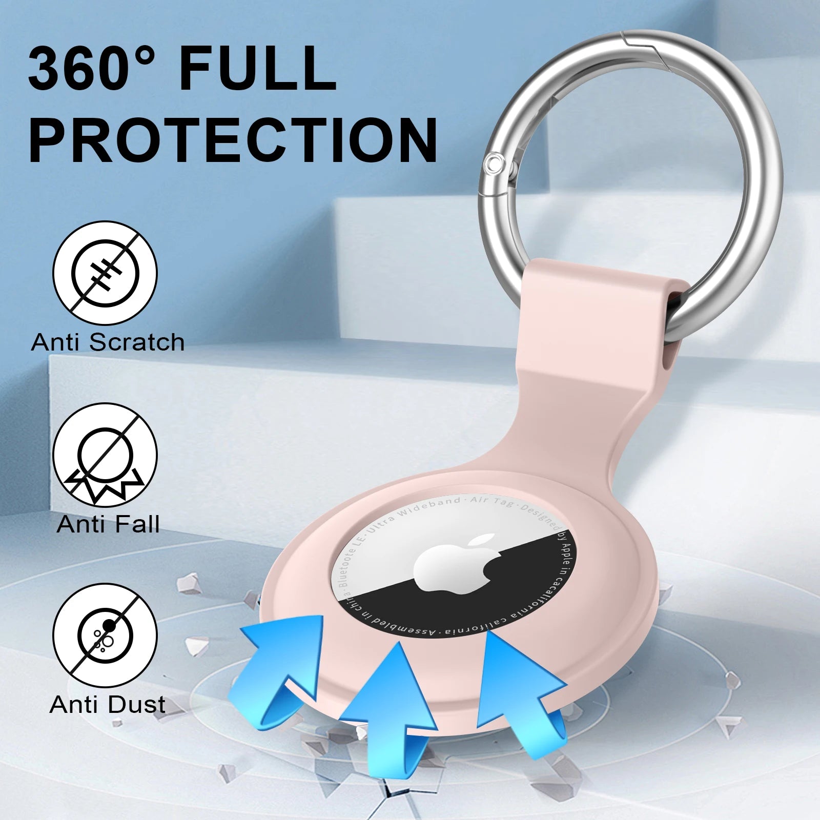 Silicone Cover for Apple Airtags Case Protective Shell Tracker Accessories Anti-scratch Sleeve Keychain For Apple Air tag 2 case