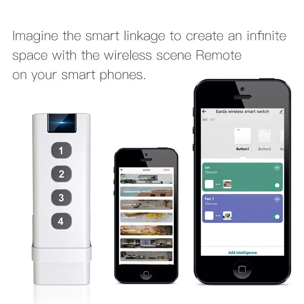 Tuya Smart Home ZigBee Remote Control 4-Channel Universal Scene Switch with 4 Buttons for Smart Life Devices