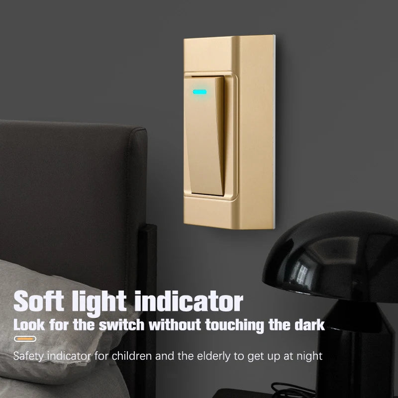 1 Gang 2 Way Surface Mount Switch Wire Hanging Installation Bedside On/Off Control Lamp Panel Wall Light Switch