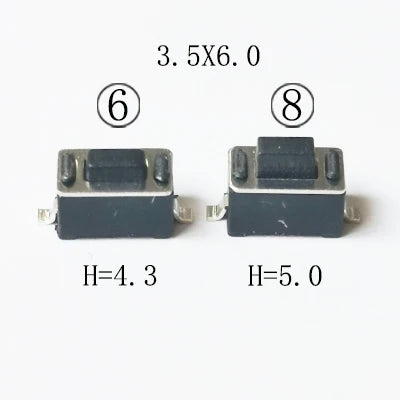 50PCS 4x6/3x6mm H 2.5mm 2Pin Tactile Push Button Switch Phone Button SMD Micro Momentary Switch PCB Mounting