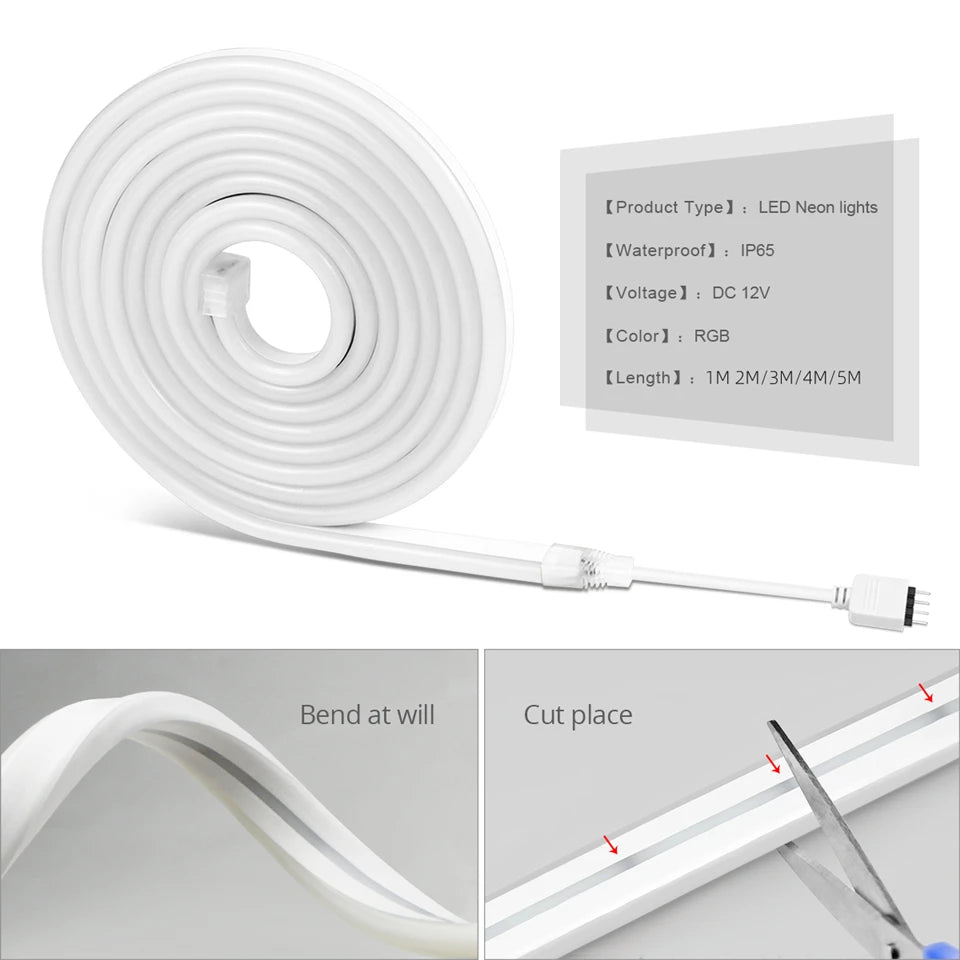 2/3/5m Popular Zigbee RGB Controller Tuya APP Remote Control LED Neon Strip Lights for Room Romantic Atmosphere Deocrative Lamp