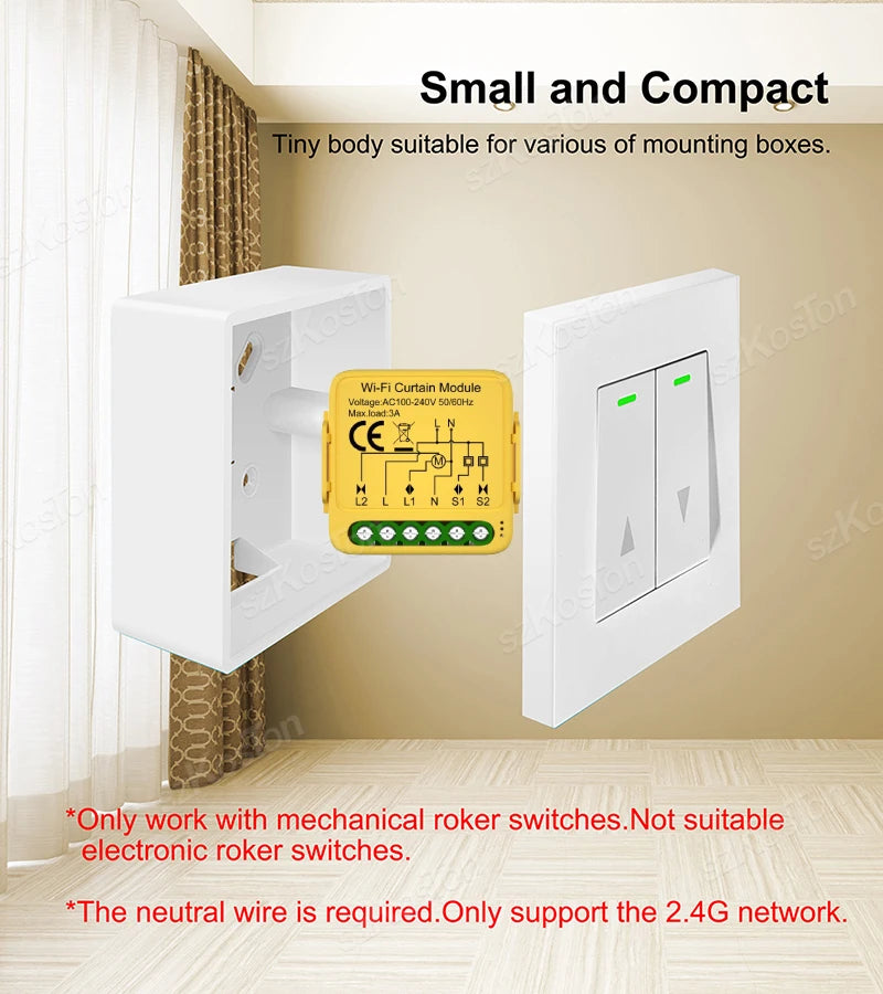 Tuya Curtain Motor Smart Switch ZigBee WiFi RF433 3 Options Roller Blinds Shutter Motor Switch Controller Voice for Alexa Google