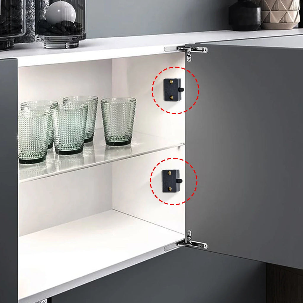 Wholesale Automatic Reset Cabinet Light Control Switch Wardrobe Closet Pantry White Black Normally Closed Lamp On Off Switch