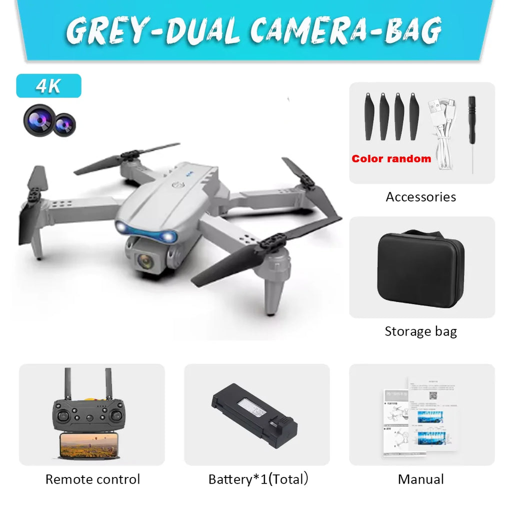 E99Pro HD Professional 4K Aerial Photography Drone Dual Camera WIFI FPV Quadcopter Obstacle Avoidance 40cm Blue Landing Pad Avai