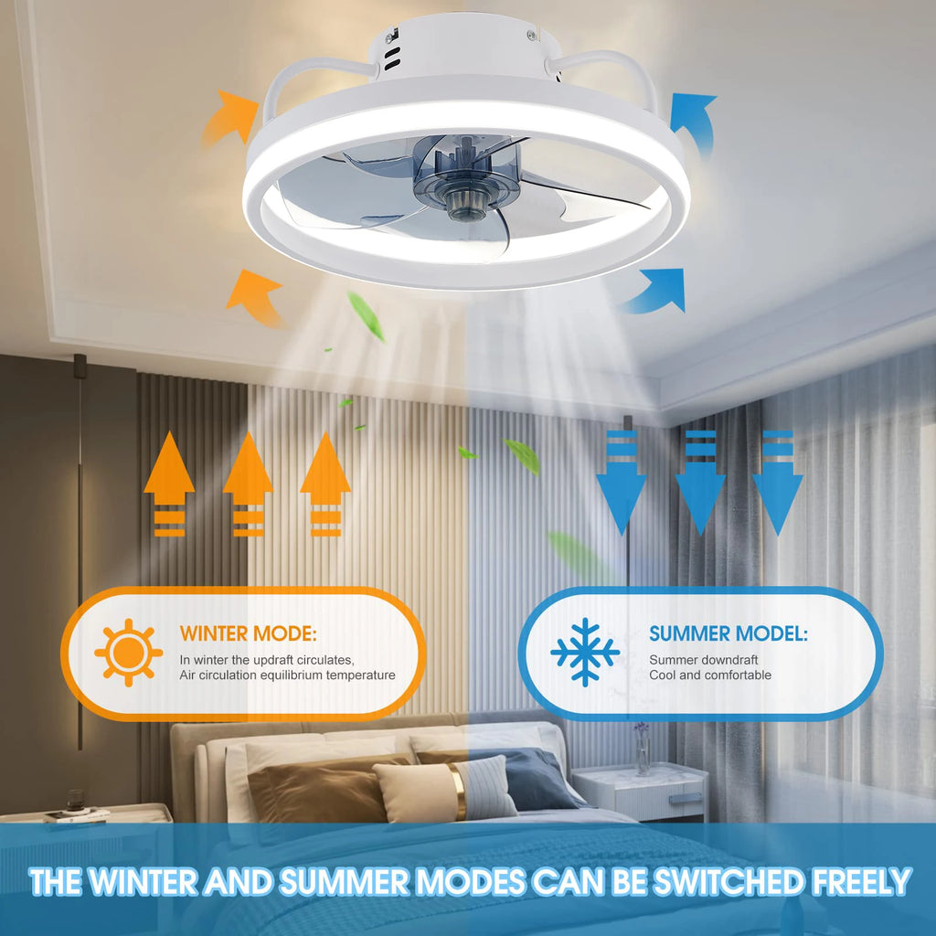 IRALAN  Ceiling Fan with Light Smart Silent Electric Fans lamp Modern 6 wind speed  Remote Control Bedroom Study Livingroom Home