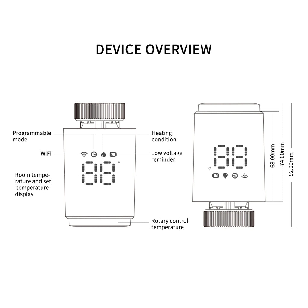 Tuya Smart Home Zigbee 3.0 Thermostatic Valve Radiator Zigbee Thermostat Radiator Zigbee Thermostatic Valve Alexa Google Home