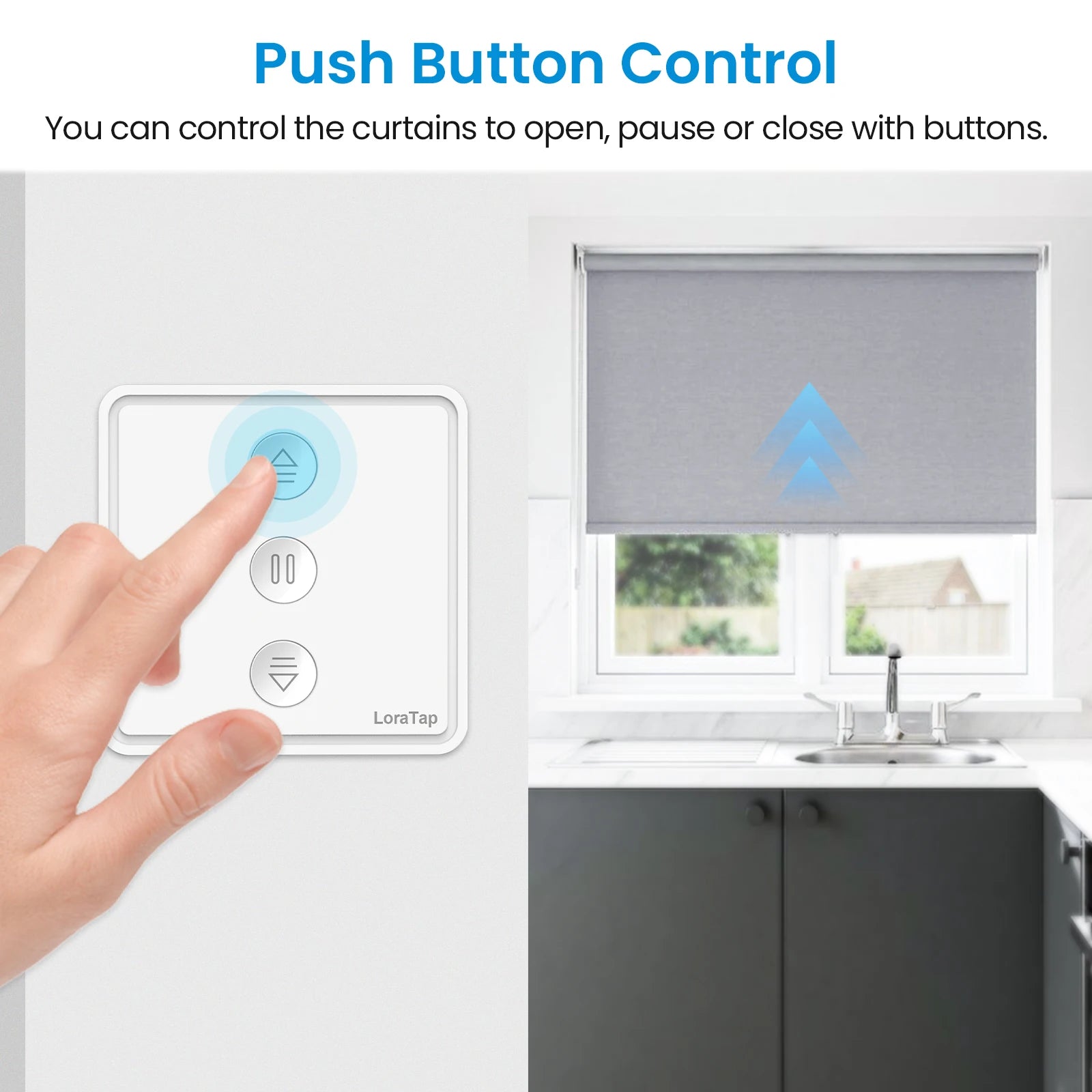 LoraTap Tuya Smart Life Curtain Electric Blinds Pushbutton Switch Percentage Control House domotica Home Assistant Alexa