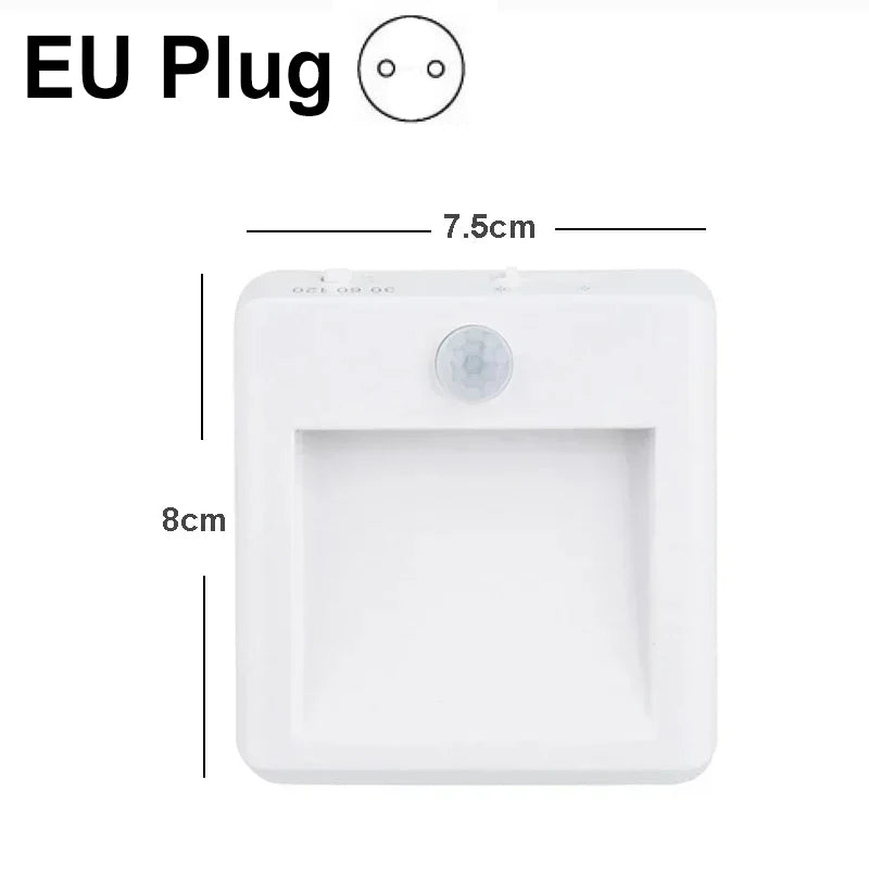 LED Night Light EU US UK AU Plug In Smart Motion Sensor Light Wall Lamp for Home Aisle Hallway Stair Kitchen Bedroom Night Lamp