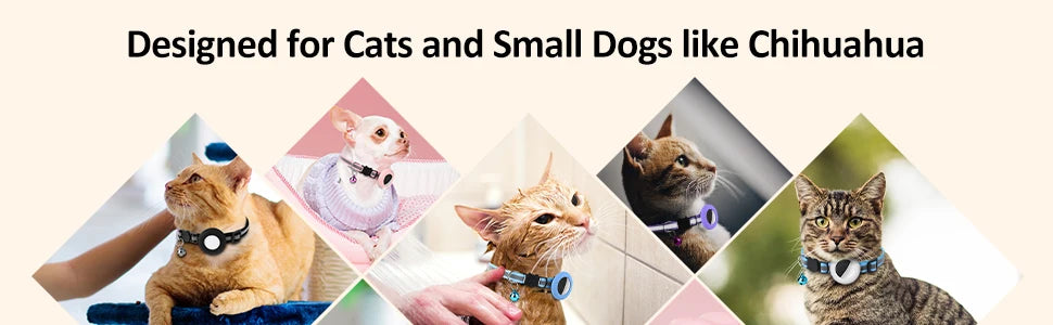 Airtag Cat Collar Holder, Small Air tag Cat Collar Holder Silicone Case Cover for Cat Dog Pet Collar Harness Loop