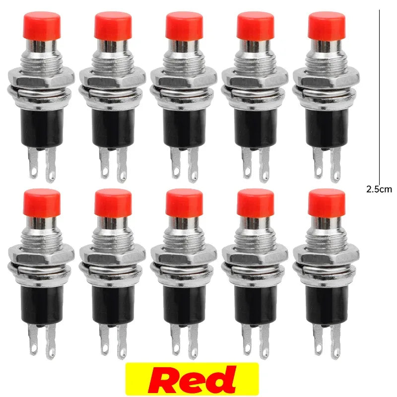 7Mm Momentary Push Button Switch Mini Pushbutton Switches Reset Jog Lock Free Switch Pre-Soldered Normal Open Light Pushbuttons