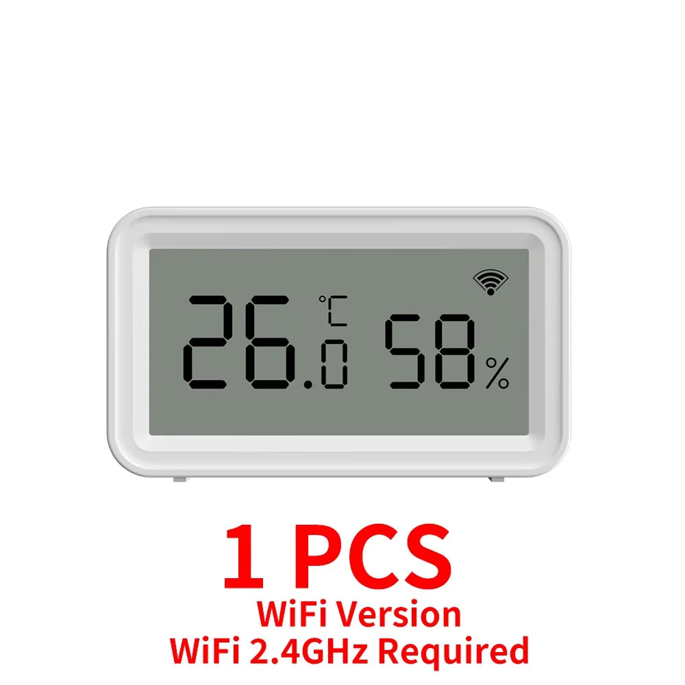Tuya Zigbee WiFi Indoor Temperature Humidity Sensor with Smart Home App Remote Control Works with Alexa And Google Assistant