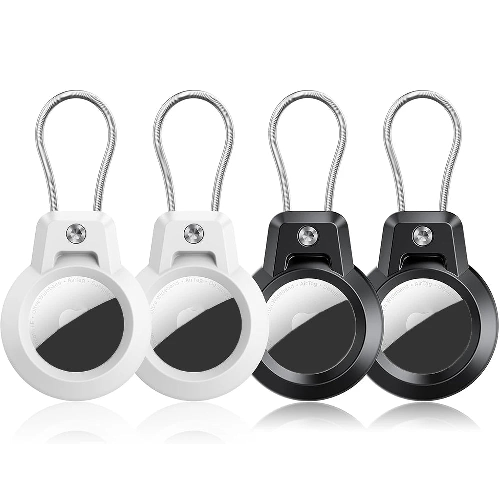 GITFOS AirTag Holder for Apple Airtags Case with Steel wire line and 360 Degrees Protective for Luggage Backpack Keys