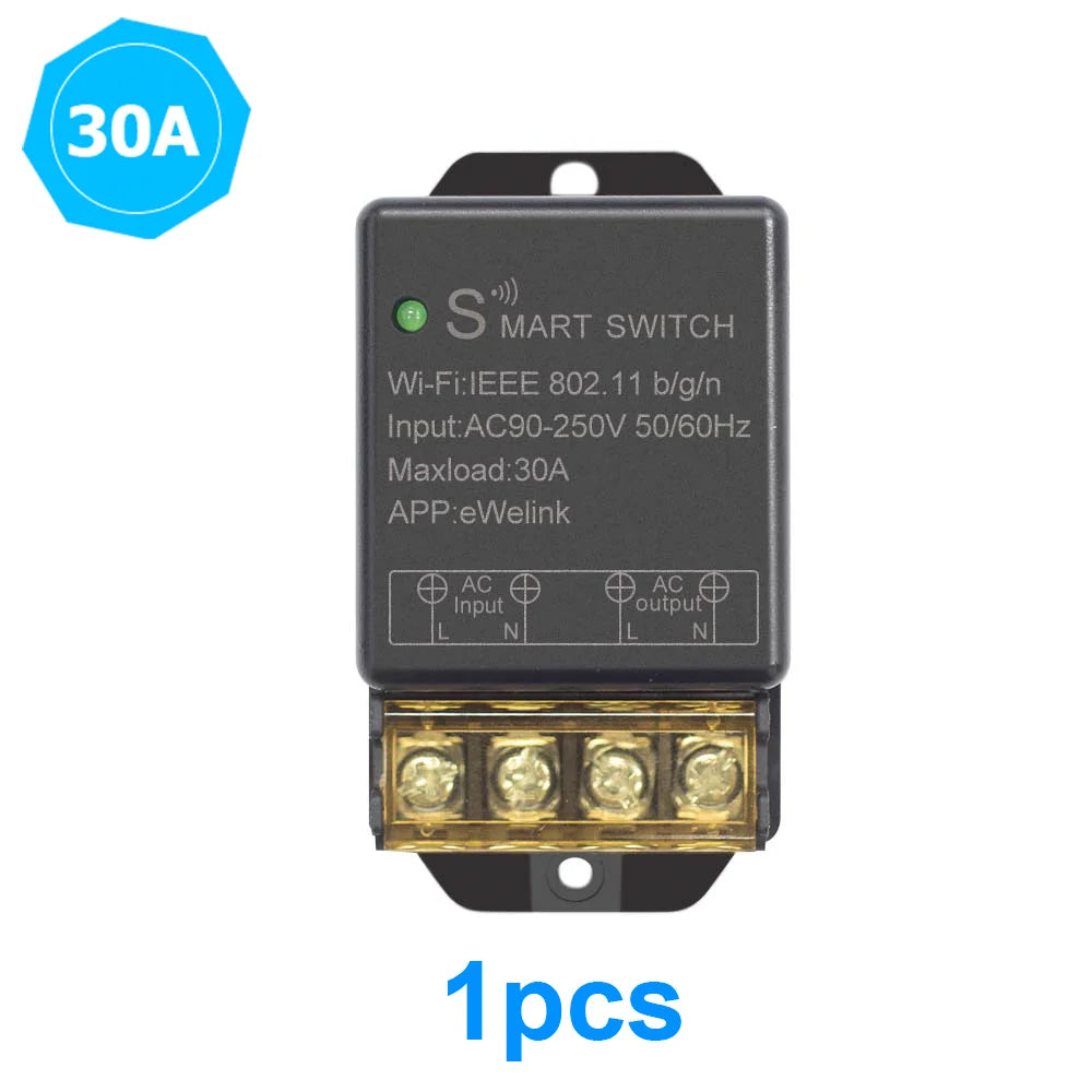 Ewelink Smart WiFi Switch 30A High Power Controller Motor Relay Module Timing Voice Control With Alexa Google Home