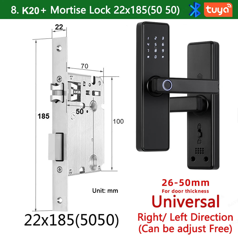 CDOK K20-Tuya Bluetooth door lock, multiple unlocking methods, suitable for office/apartment/B&B/bedroom doors