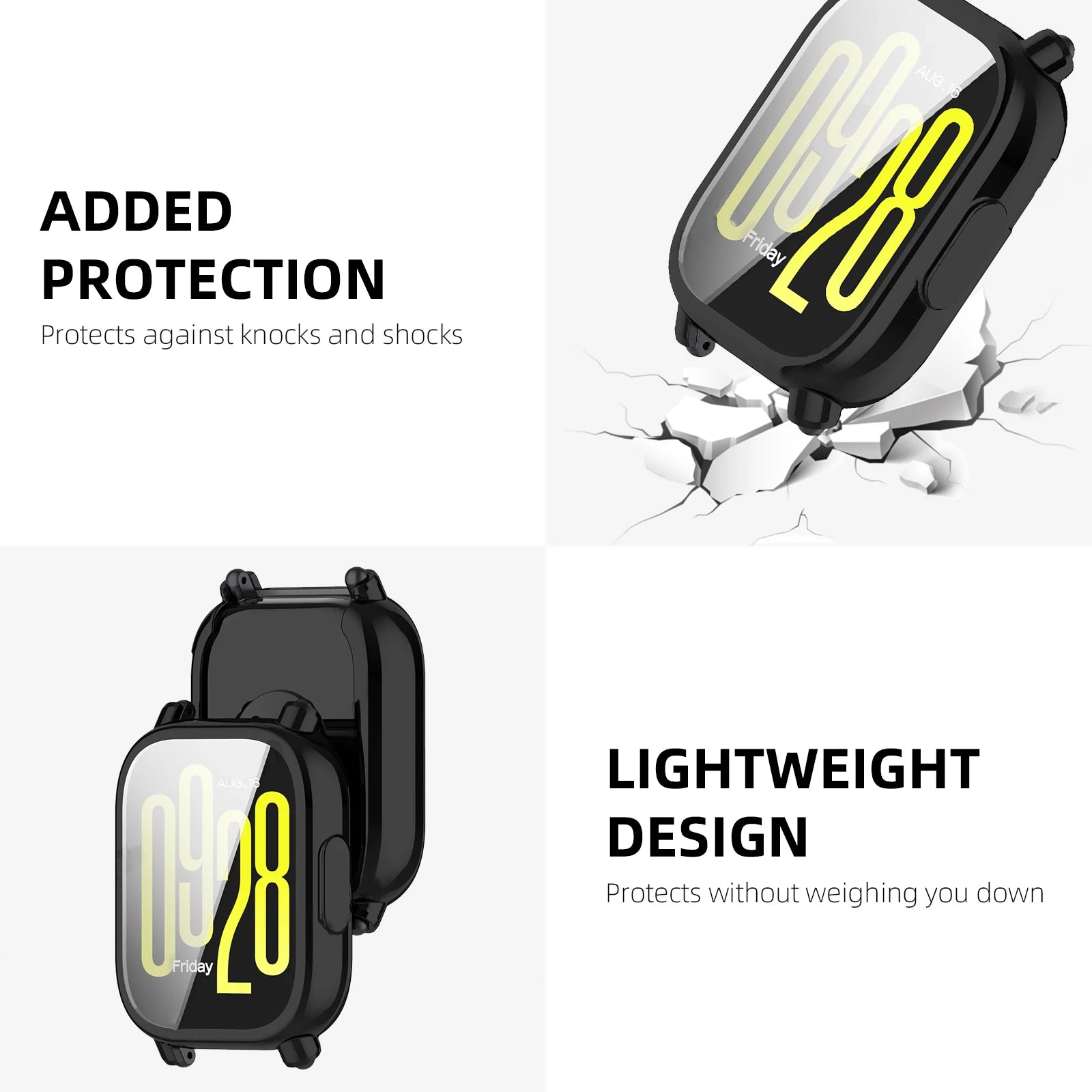 Soft TPU Protective Bumper Cover For Redmi Watch 5 Screen Protector Accessories For Redmi Watch 5 Lite/Active Anti-scratch Case
