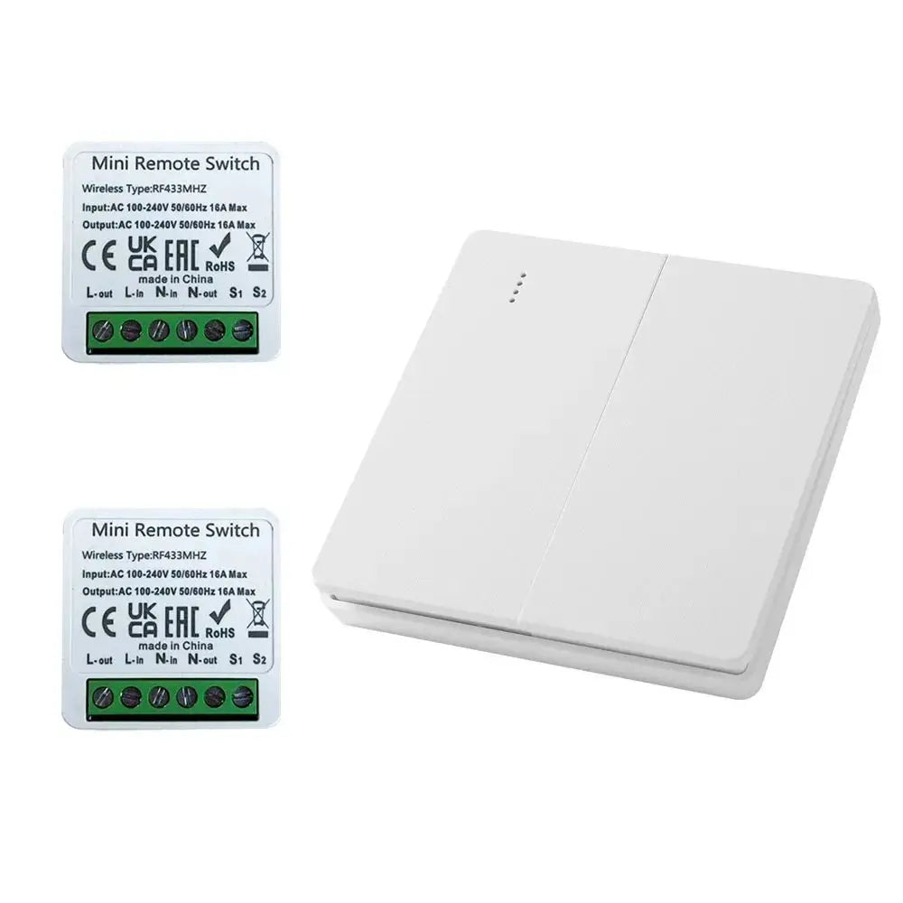 Wireless Smart Switch Light 433MHz 1/2/3Gang 86 Wall Panel Switch with Remote Control Mini Relay Receiver for Home Led Light