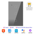 Smart WiFi Switch Single Neutral Wire Universal Touch Control Tuya APP Alexa Google Home Compatible Gold Gray